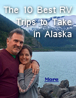 My daughter Annie and husband Steve. Theres pretty much no place more picturesque than Alaska to take an RV road trip in America. 